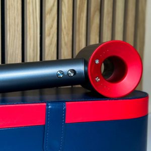 Фен з кейсом Leafless Hair Dryer для волосся Supersonic Premium Nickel/Red Сіро-червоний